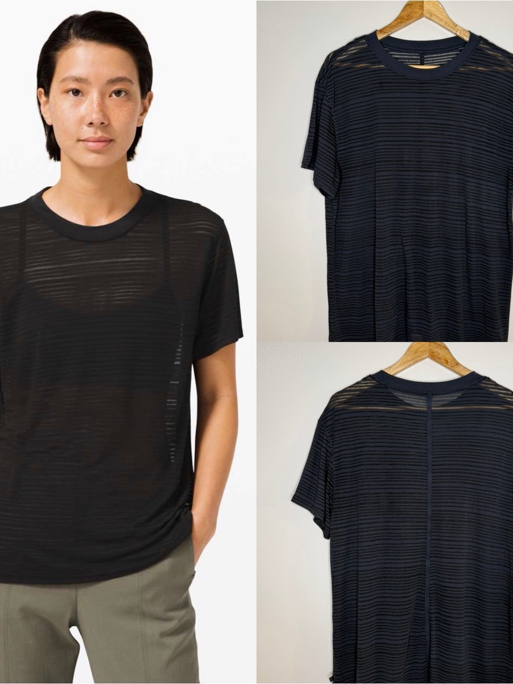 Lululemon All Yours Boyfriend Tee *Stripe Black